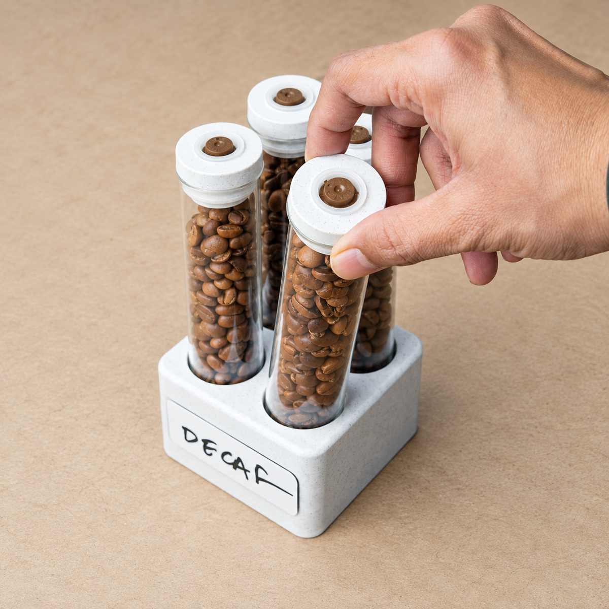 Single Dose Coffee Bean Storage Tubes Kit